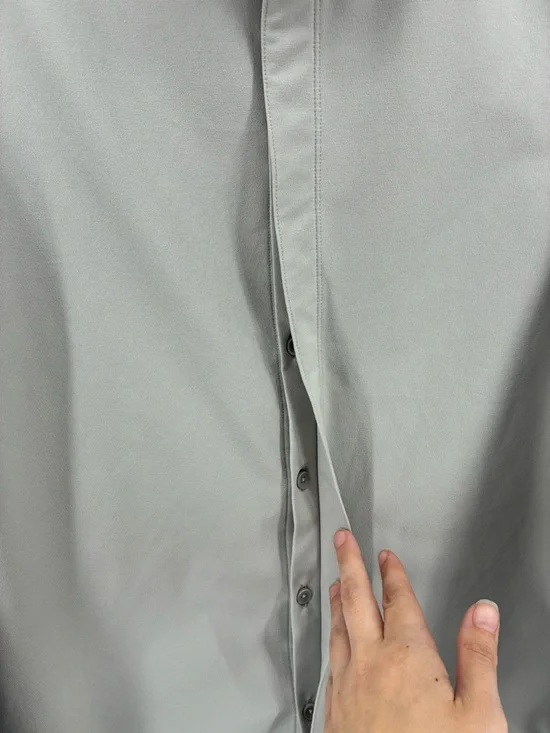 Lululemon Men's Heavyweight Button Down Short Minimalist Two Tone Grey - Picture 4 of 11